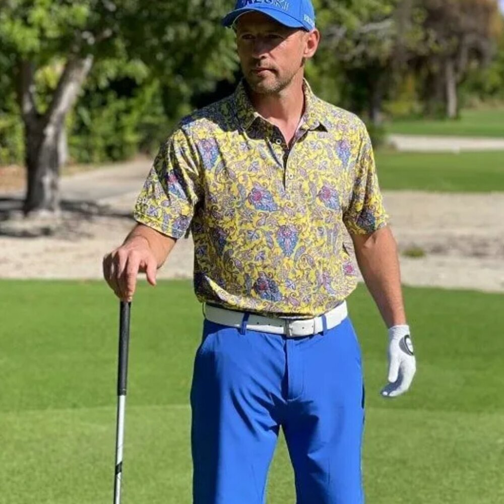 Hreski Paisley Golf Polo Size Large EUC